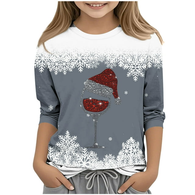 HVOBTTY T-shirt Décontracté à Manches 3/4 pour Tout-Petits, Mode Enfant Couleur Unie Manches 3/4 Col Rond Gris, 110
