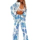 thumbnail image 2 of VISgogo, conjunto de ropa informal de 2 uds para mujer, estampado de flores/patrón abstracto, botones de solapa, camisas de manga larga, Tops con pantalones largos sueltos VISgogo  moda, 2 of 9