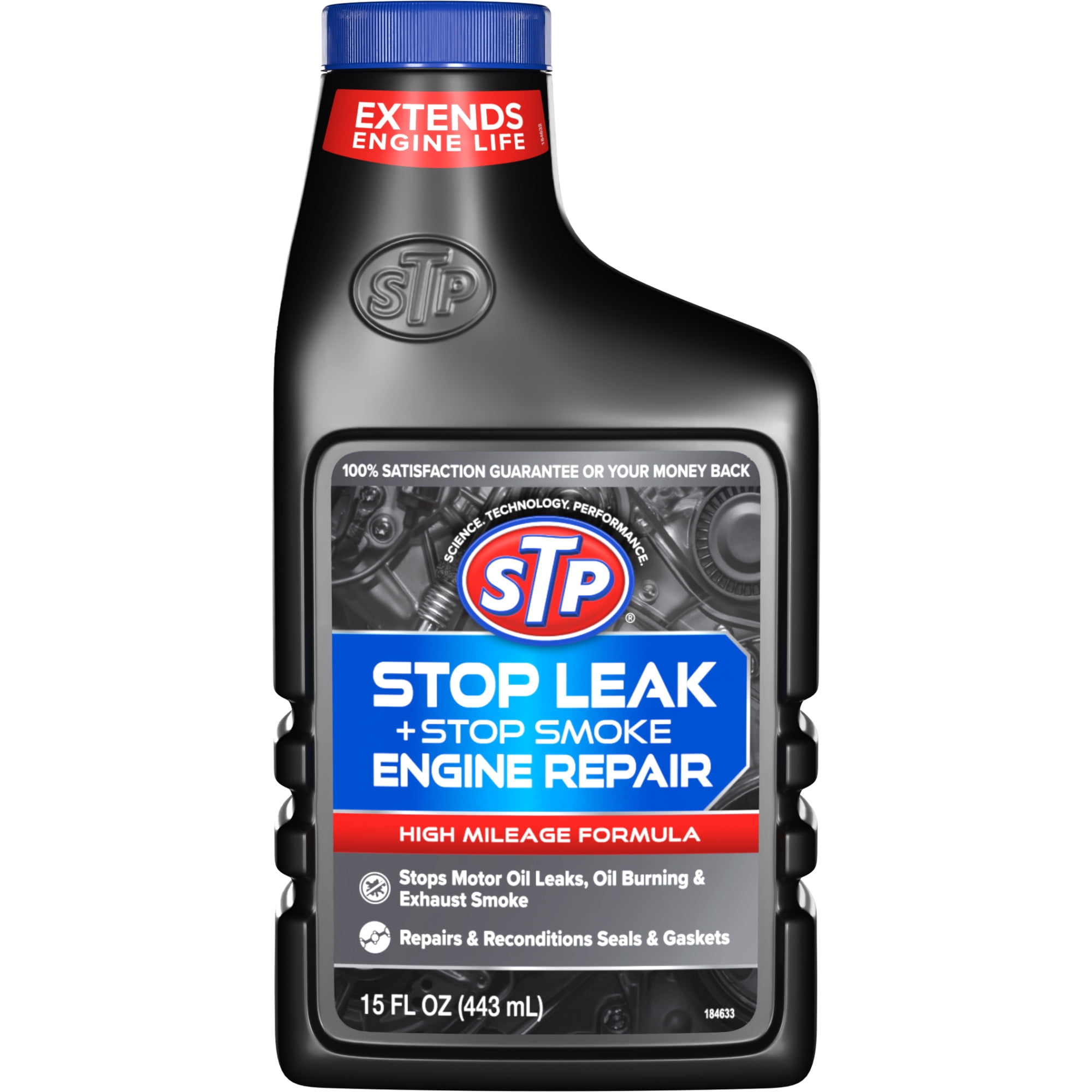 (12 pack) STP Stop Leak and Stop Smoke High Mileage Engine Oil Additive, 15 fl oz