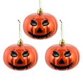 thumbnail image 1 of Decoraciones de calabaza para fiesta de Halloween, 3 piezas de remolinos colgantes de calabaza pequeños de color negro y naranja, suministros de decoración para colgar en el techo de Halloween,, 1 of 3