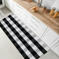 thumbnail image 2 of PiccoCasa Cotton Carpet Checkered Plaid Doormat Rugs, Black & White 70.9"x23.6", 2 of 8