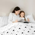 thumbnail image 4 of jejeloiu Cute Loves Pattern Bedding Comforter Set,Kawaii Polka Dots Twin Comforter Sets,White Black Heart Print Bedding Set For Girls Kids,Super Cozy Room Decor Reversible,2pcs, 4 of 8