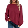 thumbnail image 2 of Karight Womens Sweatshirt Casual Lightweight Soft Crew Neck Loose Tops with Pocket, 2 of 7