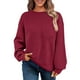 thumbnail image 3 of Tops formales,Blusa de manga larga para mujer, cuello redondo, corte holgado, color liso, largo normal para uso diario, sopatenor, 3 of 8