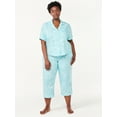 thumbnail image 3 of Joyspun Women's Woven Cropped Pajama Pants, Sizes S to 3X, 3 of 5