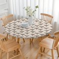 thumbnail image 3 of Beige Buffalo Skull Flower Pattern Round Fitted Tablecloth with Elastic Edge,Dining Table Cover Waterproof,Outdoor Round Tablecloth for Camping,Dining,Indoor and Outdoor, 3 of 7