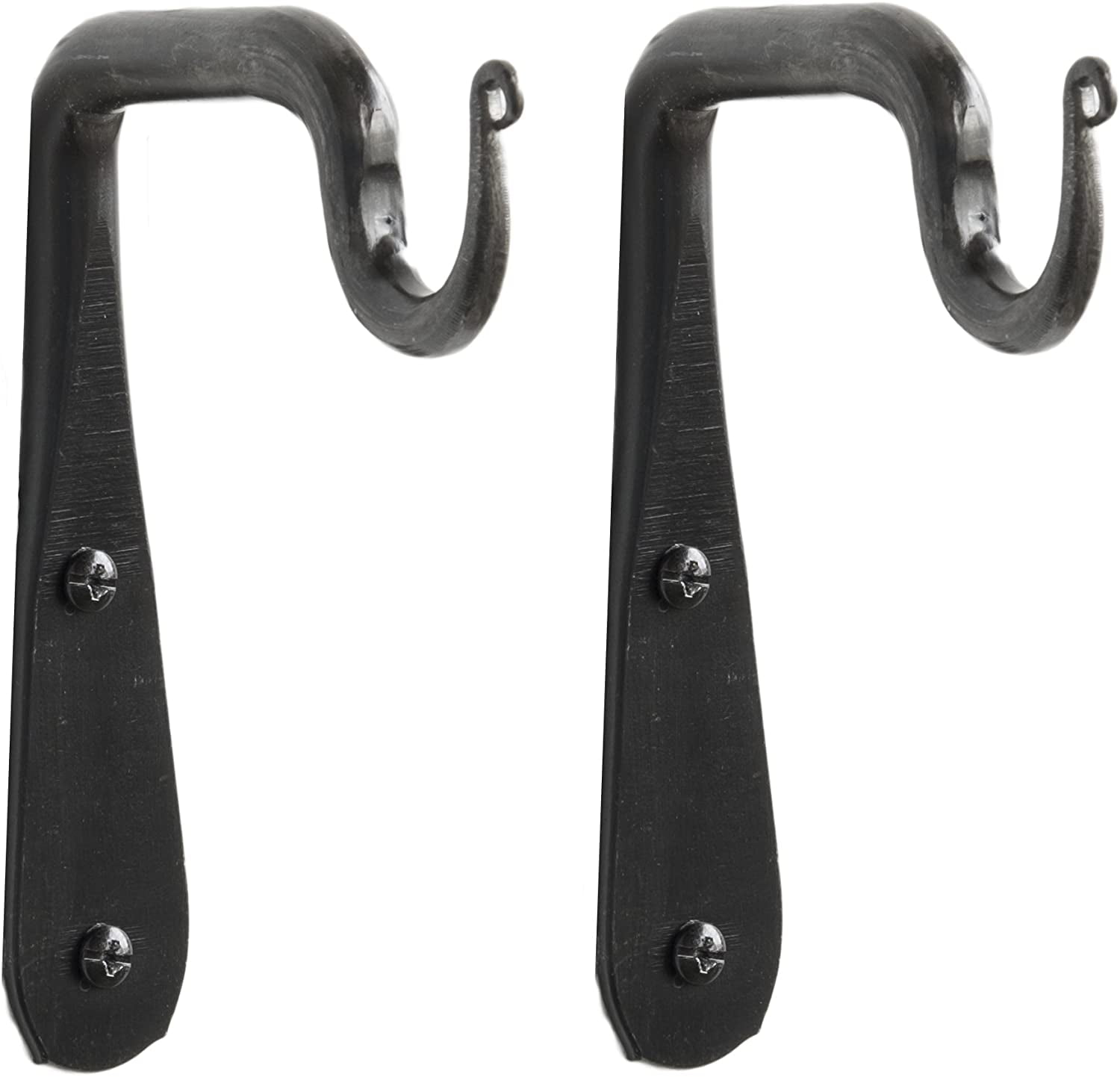 Set of 2 Hand Forged Hooks Wrought Iron Coat Wall Hooks 