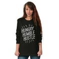 thumbnail image 4 of Hungry Humble Hustle Inspirational Plus Size Long Sleeve Graphic Tee Shirt Brisco Brands 2X, 4 of 5