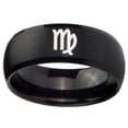 thumbnail image 2 of Tungsten Virgo Zodiac 8mm Brushed Black Dome Polished Men Ring, 2 of 2