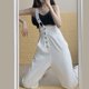 thumbnail image 2 of Denim Overall With One-shoulder With Pocketed Jeans Jumpsuits Suitable For Women Girls TeensWhite2XL, 2 of 5