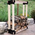 thumbnail image 3 of Outdoor Firewood Log Storage Rack Bracket Kit Fireplace Wood Storage Holder with Adjustable Length, 3 of 9