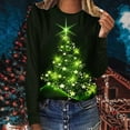 thumbnail image 2 of BLVB Merry Christmas Shirt for Women Crewneck Christmas Tree Graphic Sweatshirt Casual Vacation Long Sleeve Tees Tops, 2 of 5