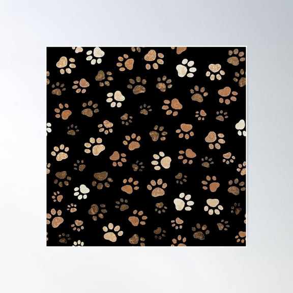 Grey Dog Paws Poster Wall Art, Modern Wall Decor, 16x16 UNFRAMED