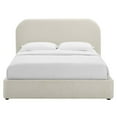 thumbnail image 5 of Platform Bed Frame, King Size, Ivory White, Fabric, Bedroom, Modern Contemporary HB36811, 5 of 9