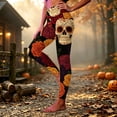 thumbnail image 5 of sdhkgrrt Women Plus Size High Waisted Stretch Halloween Print Leggings Casual Streetwear Activewear Lounge Yoga Fall Winter Gym Workout Trousers, Black XL, 5 of 5
