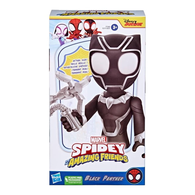 Figura de acción Hasbro Marvel Spidey and his Amazing Friends Black Panther Figura gigante de 22.5 cm a partir de 3 años