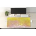 thumbnail image 2 of Watercolor Computer Mouse Pad, Spring Meadow with Silhouette of Flower Grass and Butterfly Artwork, Rectangle Non-Slip Rubber Mousepad X-Large, 35" x 15", Earth Yellow Pale Pink, by Ambesonne, 2 of 2