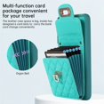 thumbnail image 6 of SaniMore for Samsung Galaxy S21 FE PU Leather Case, Multi-Functional Metal Snap Wallet Cover with Card Slot & Kickstand Shoulder Strap Full Body Protective Shell for Samsung S21 FE, Green, 6 of 10