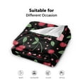 thumbnail image 3 of Cherry Flannel Fleece Throw Blanket, Cute Cherry All Season Bed Blanket Fresh Fruit Fuzzy Blanket for Boys Girls Women Men, Cartoon Cherry Bedroom Decor Plush Blanket Queen 50"x60", 3 of 8