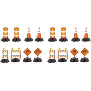 Beistle Construction Mini Centerpieces 16 Piece, 5.25" - 5.5", Orange/Yellow/White/Black