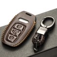 thumbnail image 5 of Vitodeco Leather Smart Key Fob Case Cover Holder Protector Compatible with Audi (4-Button, Brown), 5 of 6