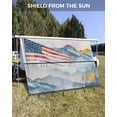 thumbnail image 3 of 4th of July RV Awning Sun Shade Screen 9'X15.3' National Flag Mesh Sunscreen Mountains Forest Awning Shade Screen with Zipper UV Blocker Completed Kits Outdoor Canopy for RV Motorhome Camper Trailer, 3 of 7