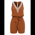 thumbnail image 2 of Summer Sleeveless V Neck Jumpsuit Caramel XL, 2 of 10