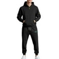 thumbnail image 2 of Wlynlyn Men Sweatsuits 2 Piece Outfits Crewneck Fleece Hoodies Joggers Sweatpants Fall Solid Color Tracksuits, 2 of 10