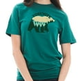 thumbnail image 3 of Oversized Yosemite Forest Bear Graphic Design Short Sleeve Cotton Jersey T-Shirt - Teal XL, 3 of 4