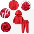 thumbnail image 4 of Esaierr Newborn Toddler Baby Boys Girls Tracksuit Outfit for 6M-5Y Hooded Zipper Shirt Tops Jogging Pants Set 2 Pieces Sweatshirt Solid Color Spring Fall Set, 4 of 8