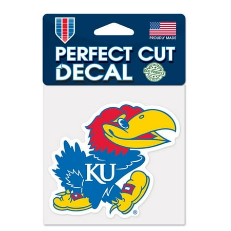 - Kansas Jayhawks Official NCAA 4 inch x 4 inch Die Cut Car Decal by WinCraft