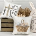 thumbnail image 5 of hofaaa Happy Easter Throw Pillow Covers 18x18 Set of 4 Easter Decorations for Home Bunny He is Risen Cross Eggs Decorative Spring Home Decor for Sofa Couch G209-18, 5 of 6