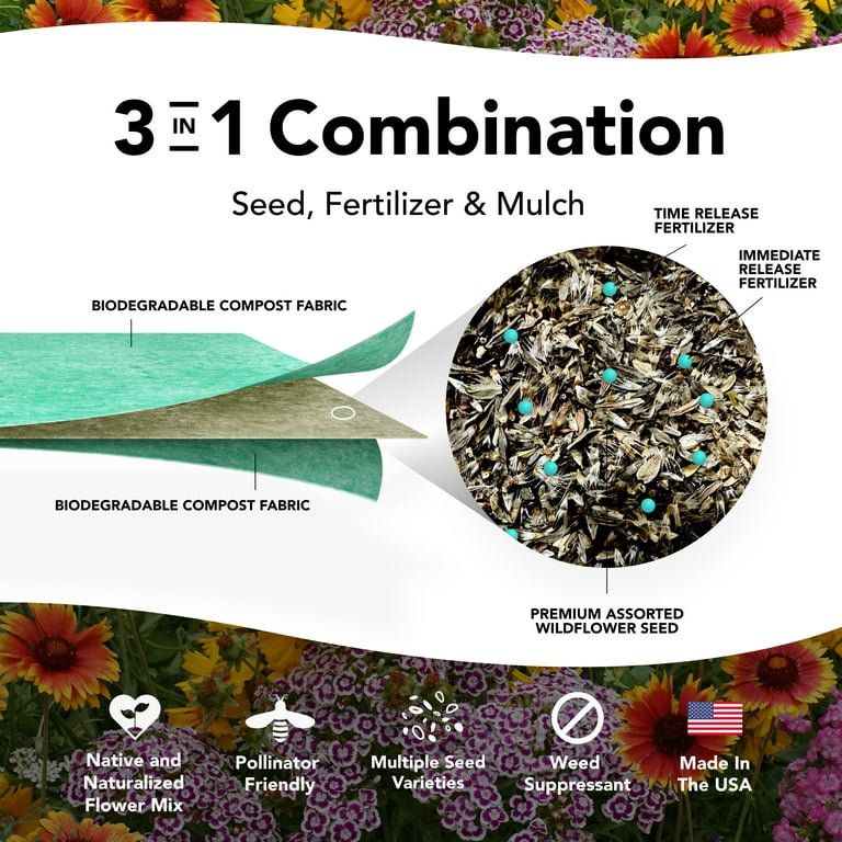 GrowTrax 20-ft. x 1-ft. Annual Sun to Partial Shade Pollinator