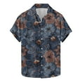 thumbnail image 2 of Bzhegqhd Men's Summer Fashion Floral Print Short Sleeved Lapel Shirt, 2 of 5