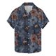 thumbnail image 1 of Blusa y camisa de manga corta con cuello vuelto para hombre, moda de verano, estampado floral, camisa de manga corta con solapa, blusa para hombre, 1 of 4