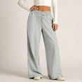 thumbnail image 4 of Summer Linen Pants for Women Wide Leg Beach Pant Elastic Waist Lightweight Casual Flowy Lounge Trousers with Pocket, M, 4 of 7