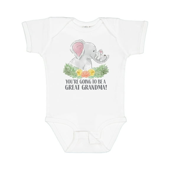 Inktastic You're Going to Be a Great Grandma Elephants with Flowers Boys or Girls Baby Bodysuit