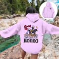 thumbnail image 2 of Unisex Retro 90s Western Cowboy Print Denim Style Hooded Sweatshirt, 2 of 7