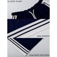 thumbnail image 4 of Women'S Wide Leg Pants Drawstring High Rise Side Striped Slouchy Palazzo Pants with Pockets Navy Blue XXL, 4 of 8