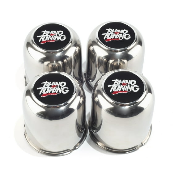 RhinoTuning 3.27” Hub Stainless Push-Thru Center Caps 3.27 Closed-End Push Through Center Caps 4Pcs