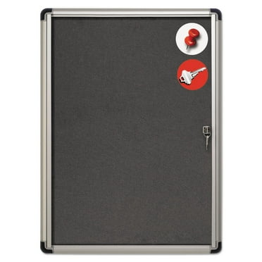 Slim-Line Enclosed Fabric Bulletin Board, 28 x 38, Aluminum Case