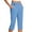 Blue, variant on RQYYD Stretchy Capri Leggings for Women with Pockets Dressy Yoga Pants Wide Leg High Waisted Casual Lounge Summer Outfits Black L