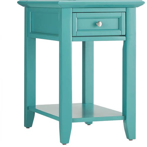 Chelsea Lane Nightstand End Table with Drawer Power Outlet, Marine