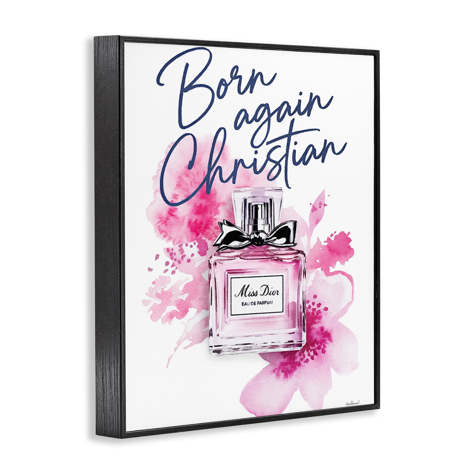 Born Again Christian with Fragrance Black Framed Giclee Art, design by Amanda Greenwood