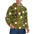 thumbnail image 2 of Pofeuu Gnomes Playing in the Garden Print Mens Casual Hooded Collar Drawstring Hoodies Pullover Sweatshirts Casual Long Sleeve Shirts-3X-Large, 2 of 7