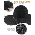 thumbnail image 4 of Sun Hat Womens, Beach Wide Brim Hats for Women, Summer Floppy Packable Lace Sun Beach Sunhat Women Foldable, 4 of 5