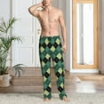 thumbnail image 5 of KLL Mens Pajama Pants for Men,Mens Lounge Pants,Funny Gifts for Men,Men's Pajama Bottoms-Green Squares, 5 of 6