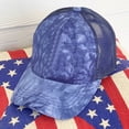 thumbnail image 4 of CC Navy Watercolor Messy Bun Trucker Cap, 4 of 6