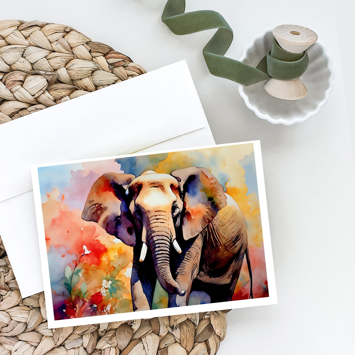 Carolines Treasures DAC2906GCA7P 0.01 x 5 x 7 in. Elephant Greeting Cards - Pack of 8