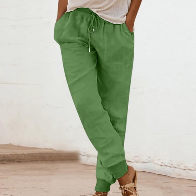 WILLBEST Pantalones Casuales de Mujer Para Uso Diario, Diseño Sólido y Cómodo Para El Verano, Fácil Cuidado y Opciones de Estilo Versátiles.